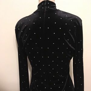 Black Velvet Rhinestone Turtleneck Hm 